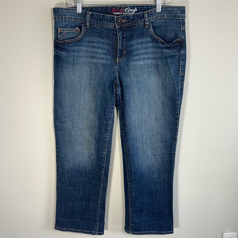 Tommy Hilfiger Spirit Crop Jeans Women’s Size 12 Blue Mid-rise Stretch Denim